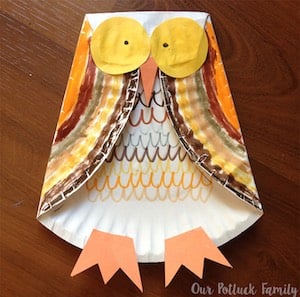 Paper Plate Fall Owl Craft 