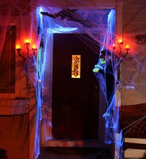  Glow in the Dark Spider Webs on front door