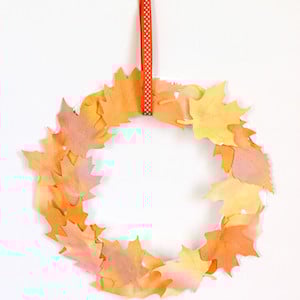 Watercolor Fall Leaf Wreath