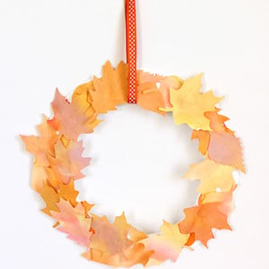 Watercolor Fall Leaf Wreath