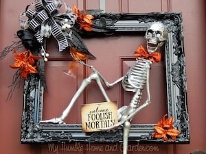 Skeleton DIY Halloween Wreath front door decoration