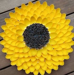 Plastic Spoon Sunflower Decor