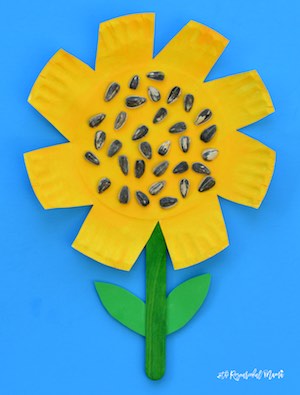Paper Plate Sunflower fall craft for kids