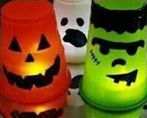 Dollar Store Halloween Faces Solo Cups 