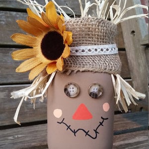 Fall Scarecrow Mason Jar craft for adults