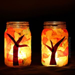 Mason Jar Fall Luminaries Craft