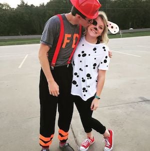 Fire Fighter & Dalmatian cute couples halloween costume idea