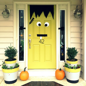 Frankenstein  halloween porch decor