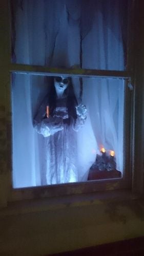 Scary Ghost in Window halloween decoration