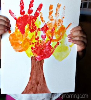Fall Handprint Tree craft for kids