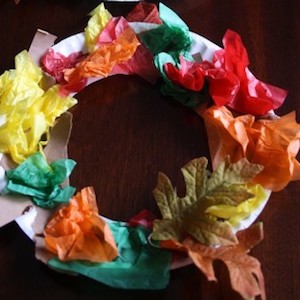 Tissue Paper Fall Wreath 