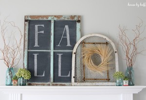 fall chalkboard sign for mantel 