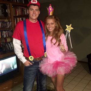 Mario and Princess Peach costumes