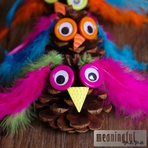 Owl Pinecone Fall Craft for kids