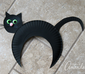 Halloween Black Cat Paper Plate Craft for Kids