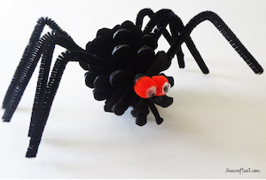 pinecone spider halloween craft for kids