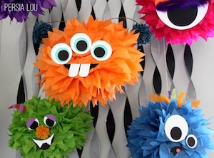 Monster Tissue Paper Pom Poms 