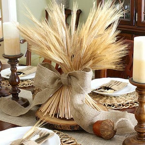 Wheat Bundle Thanksgiving Table Centerpiece