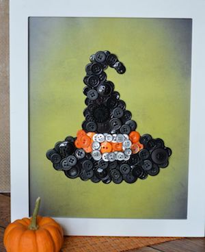 Witch Hat Button Halloween Craft for kids