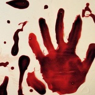 Bloody Handprint window cling