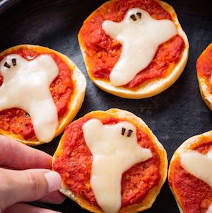 Ghost Pizza Bagels