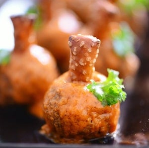 halloween Buffalo Meatball Pumpkins appetizers