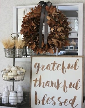 Grateful Thankful Blessed Fall Vignette