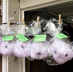 Cotton Candy Spider Webs halloween treats