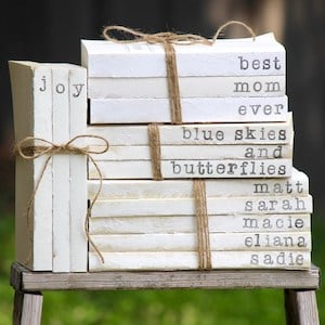 Hand Stamped Book Stacks