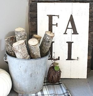 Neutral farmhouse Fall Mantel