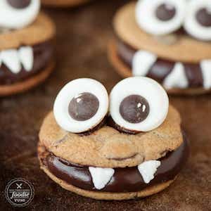 Chocolate Monster Cookie Sandwiches 