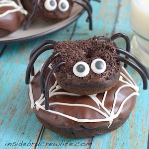 Chocolate Pumpkin Spider Donuts