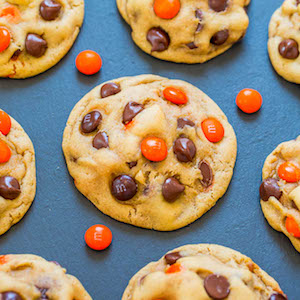 Halloween M&M Chocolate Chip Cookies