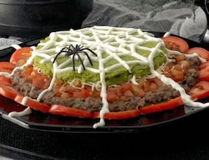 Spiderweb Nacho Spread halloween appetizer