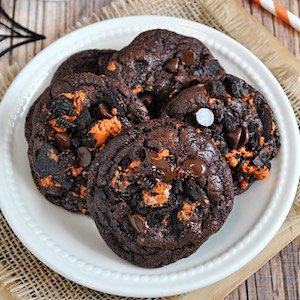 Dark Chocolate and Halloween Oreo Pudding Cookies