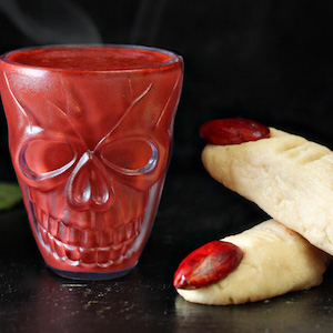Red Velvet Hot Chocolate & Almond Witch Finger Cookies