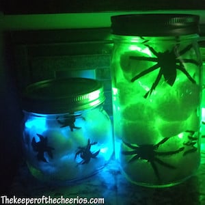 Dollar Tree Glowing Spiders Halloween Decoration