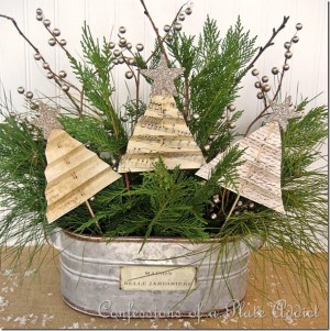 Shabby Christmas table Centerpiece decoration