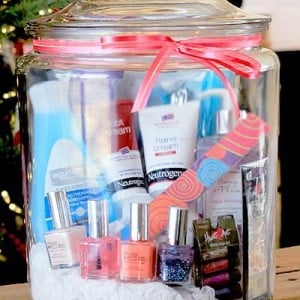 Mani-Pedi In A Jar valentine gift basket