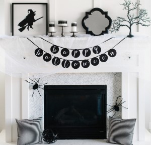 modern Glam Halloween Mantel