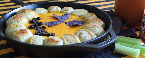 Jack O Lantern Buffalo Chicken Dip 