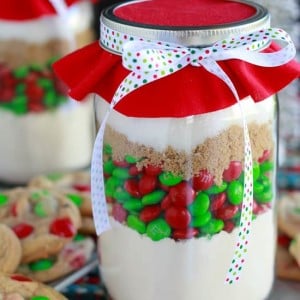 M & M Cookie Mix in a Jar Christmas Food Gift