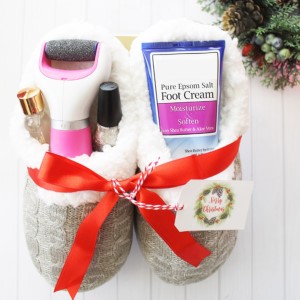 Perfect Pedicure Filled Slippers christmas gift basket