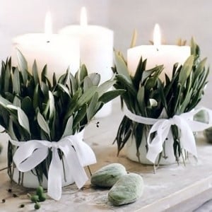 Eucalyptus bundled Pillar Candles