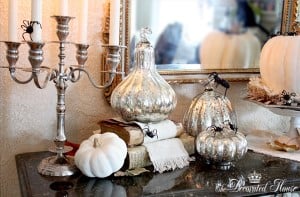 elegant Black & White Halloween Mantel