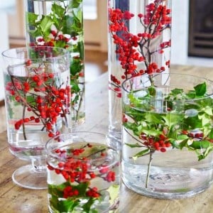 Easy Holly Vase Centerpiece