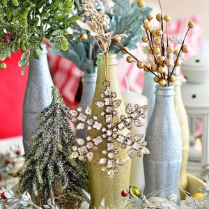 Glitter Painted Holiday Centerpiece