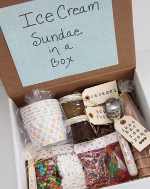 Ice Cream Valentine Basket Idea