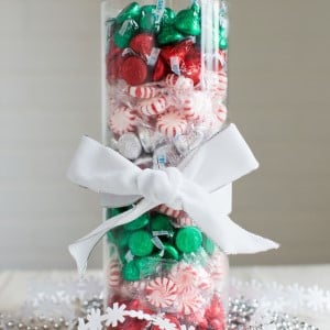 quick candy vase christmas decor idea