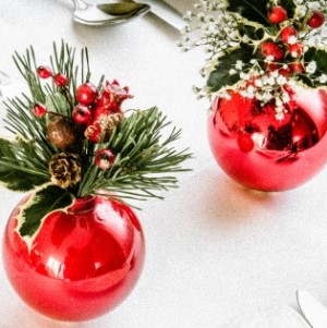 mini Ornament Christmas table Centerpiece 